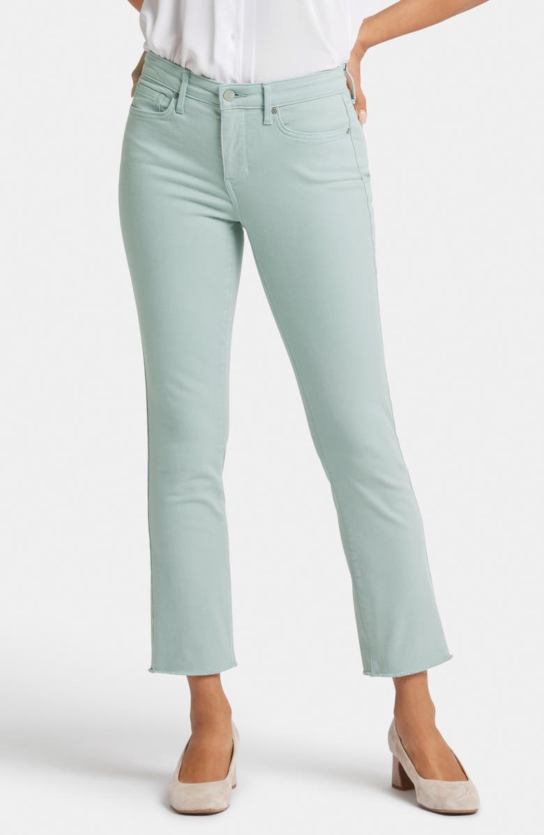 NYDJ Sheri Frayed Hem Slim Jeans, Main, color, Snowpass Mint