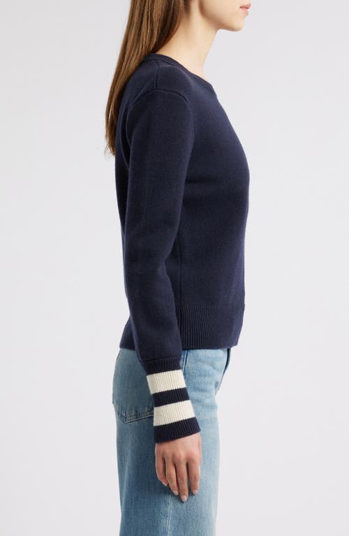 Frame The Club Cashmere Blend Sweater In Navy Multi