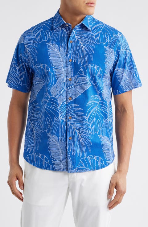 Sport Vine Line Short Sleeve Button-Up Shirt