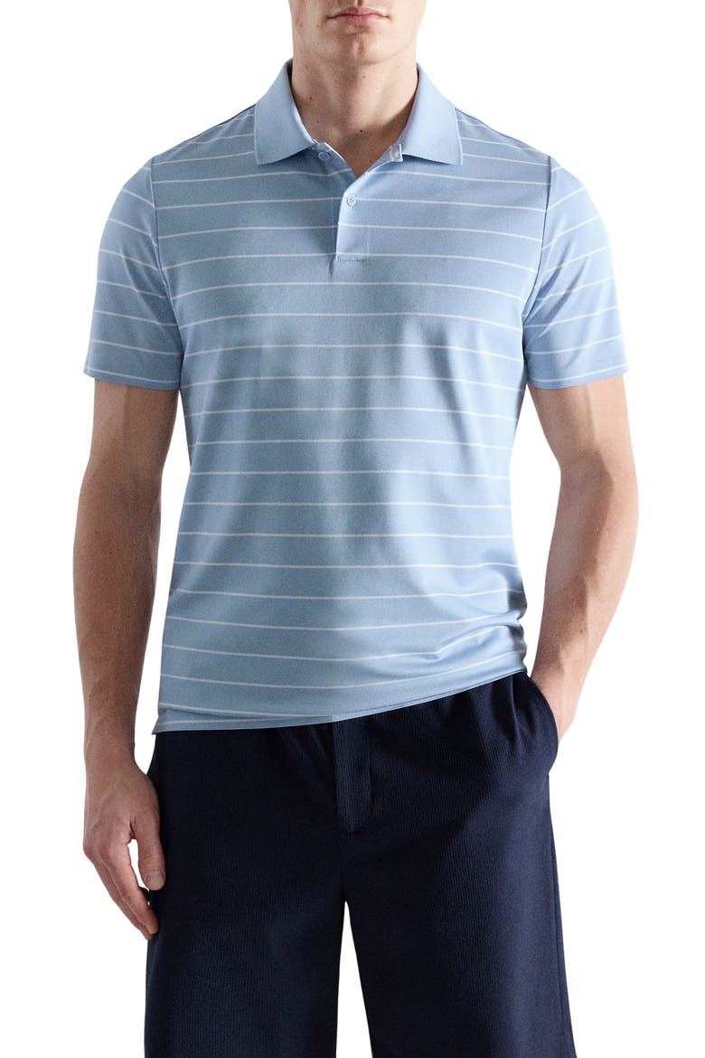 Slim Fit Stripe CoolMax® Piqué Polo, Main, color, SKY BLUE