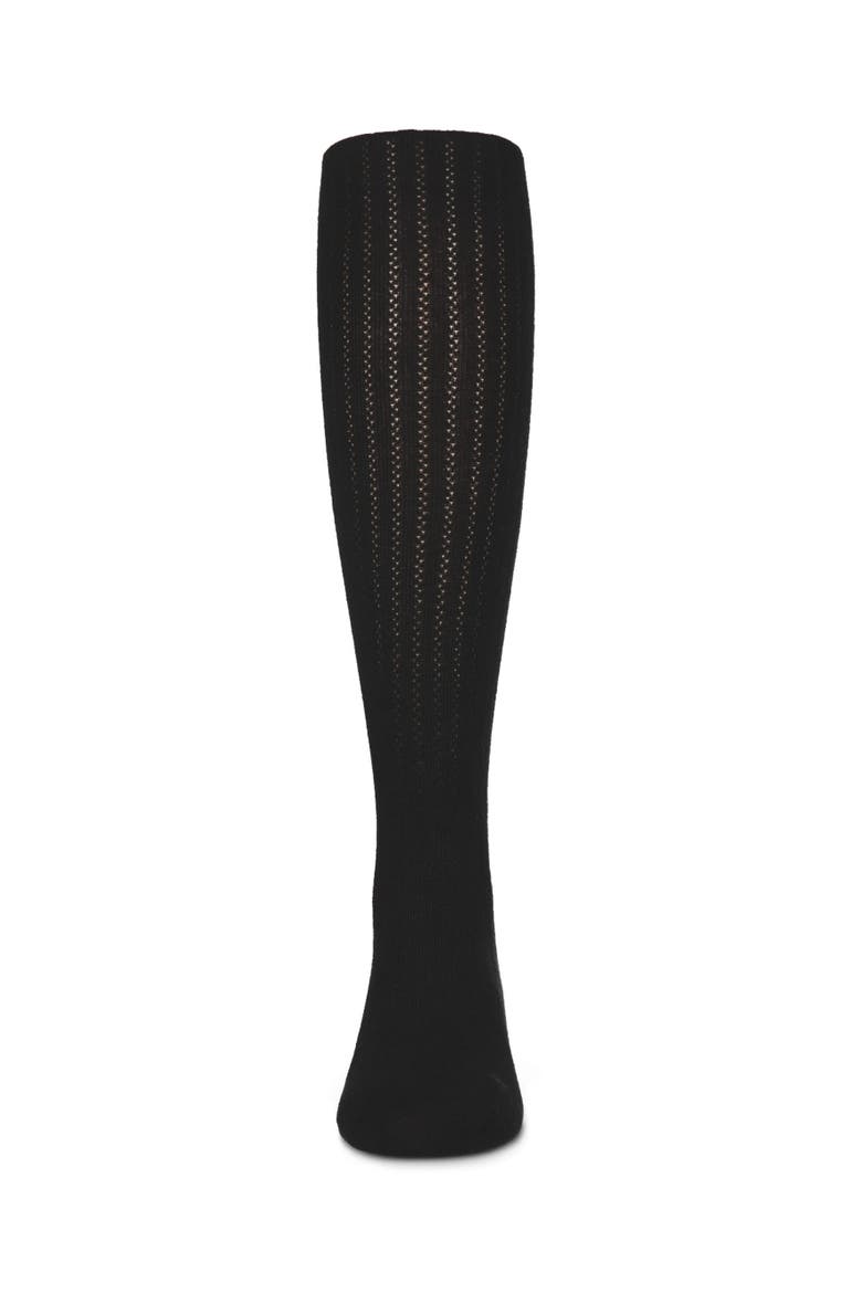 Chain Cotton Blend Tights, Alternate, color, Black