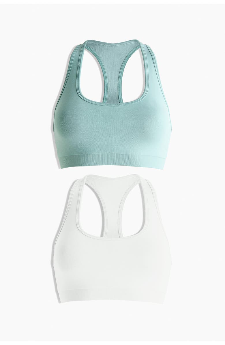 H&M 2-pack Seamless Sports Bras With Drymove, Main, color,