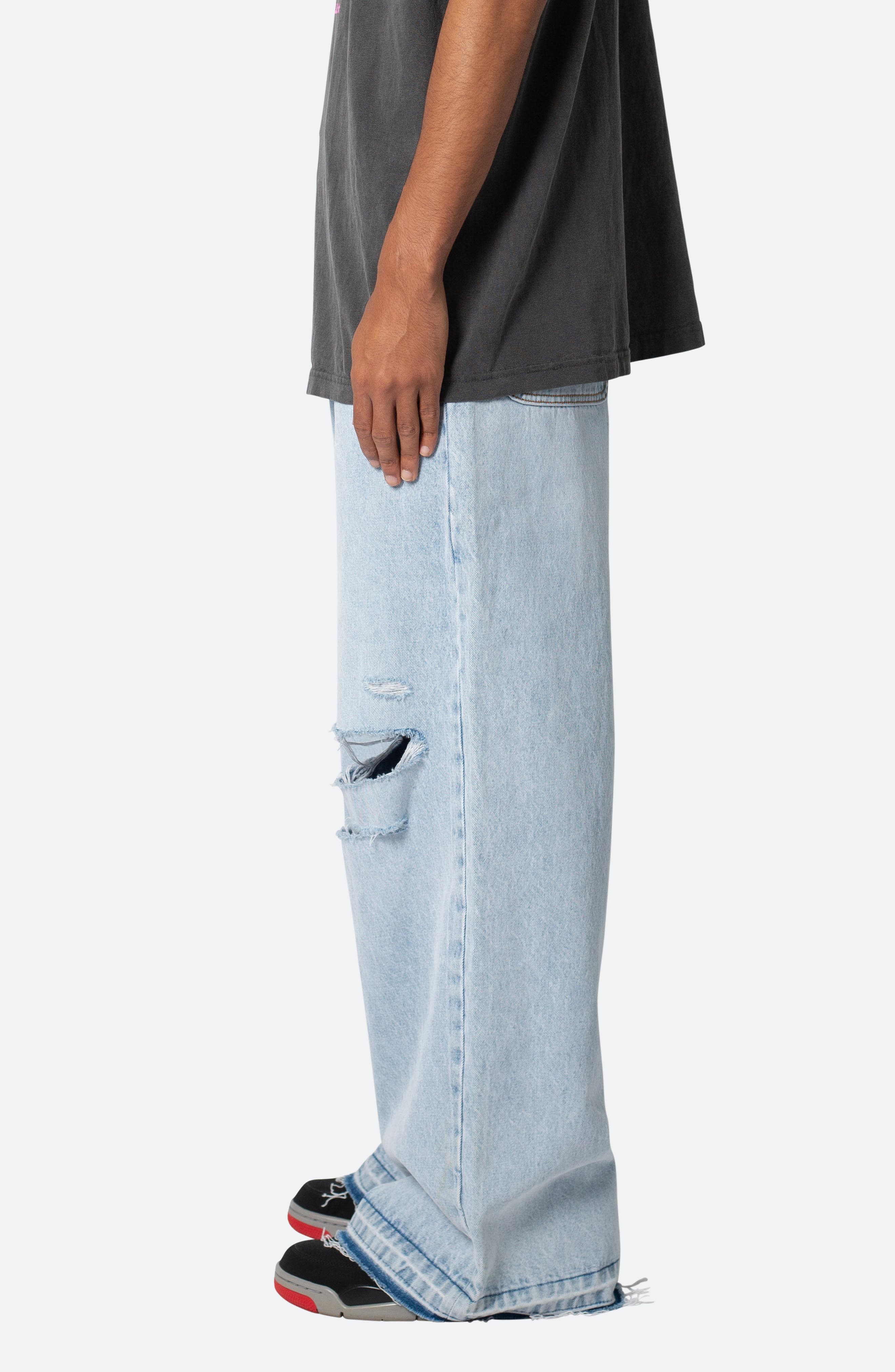 mnml Baggy Rave Ripped Wide Leg Jeans (Men) | Nordstrom