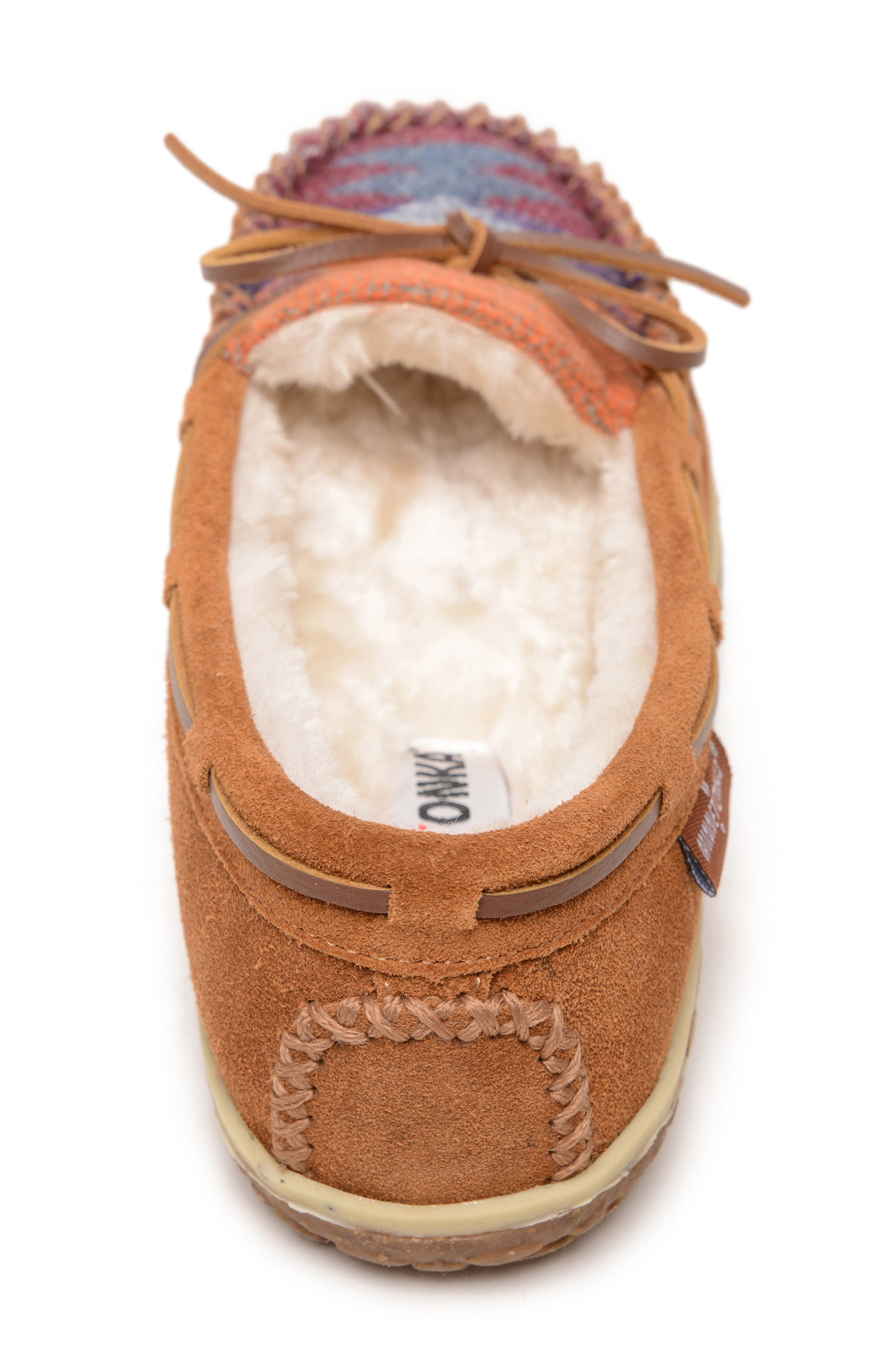 Tilia Faux Fur Lined Slipper, Alternate, color, BROWN MULTI