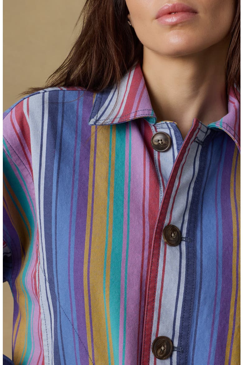 Sunset Stripe Denim Chore Jacket, Alternate, color, PAINTED ROW STRIPE