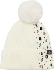 Nanette Lepore Animal Accent Faux Fur Pom Beanie