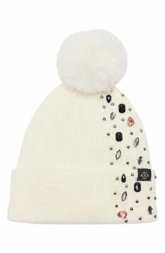 Animal Accent Faux Fur Pom Beanie