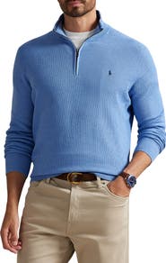 Polo Ralph Lauren Big & Tall Pima Cotton 1/2-Zip Sweater