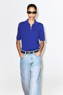 COS Merino Wool Zip-Up Polo Shirt