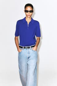 COS Merino Wool Zip-Up Polo Shirt