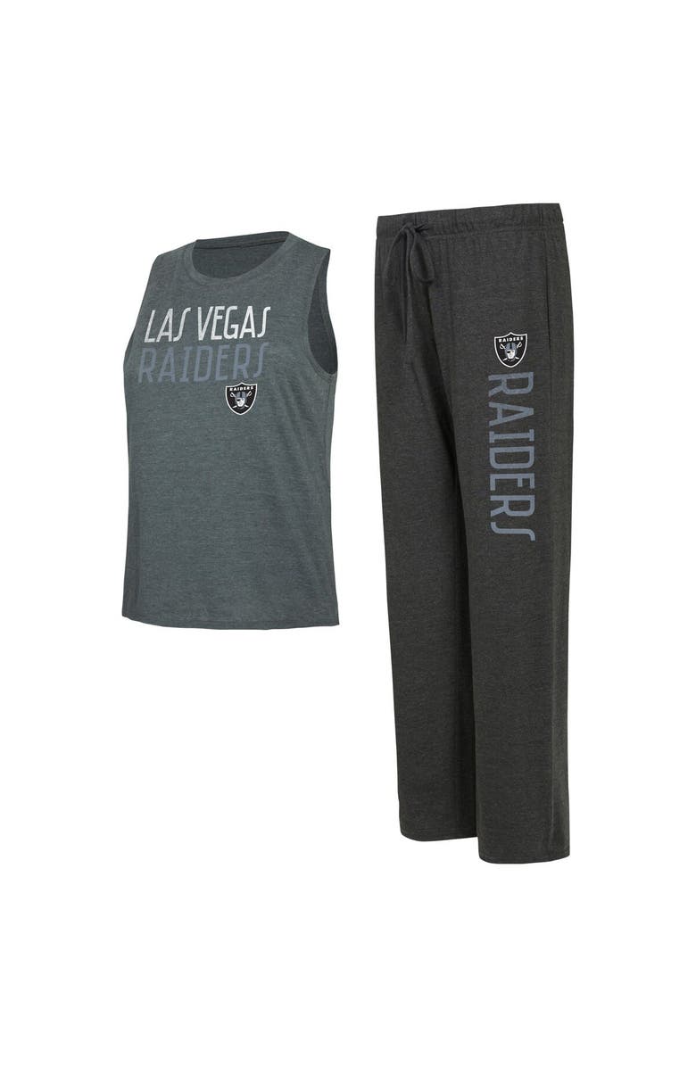 CONCEPTS SPORT Women's Concepts Sport Black/Charcoal Las Vegas Raiders Muscle Tank Top & Pants Lounge Set, Alternate, color, Black