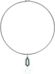 Mindi Mond Diamond Kite Emerald Pendant Necklace