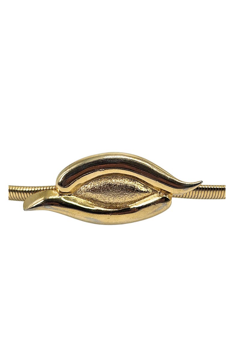 Vintage 1980s Gold Snake Stretch Skinny Belt, Alternate, color, gold