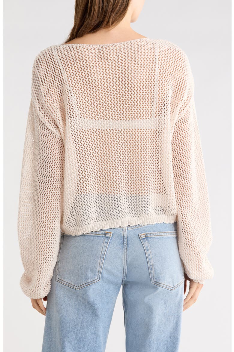 Juli Floral Boat Neck Openwork Top, Alternate, color, IVORY