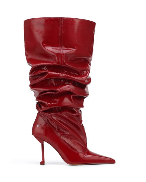 Naked Wolfe Vern Crinkle Patent Leather Red In Red