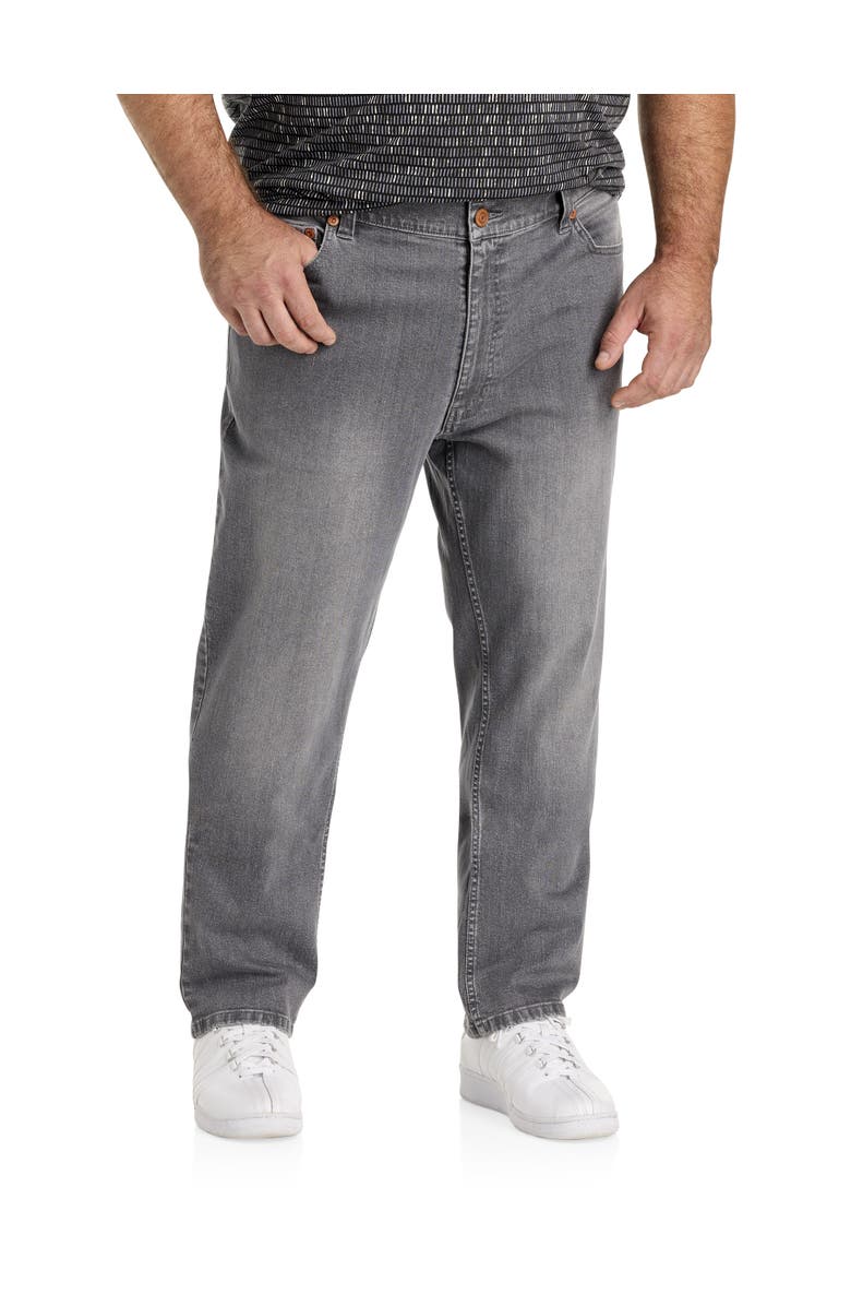 True Nation by DXL Big & Tall Grey Wash Tapered-Fit Jeans, Main, color, Washed Grey