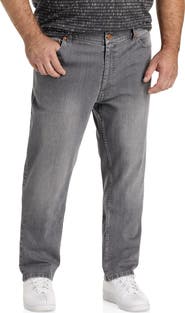 True Nation by DXL Big & Tall Grey Wash Tapered-Fit Jeans