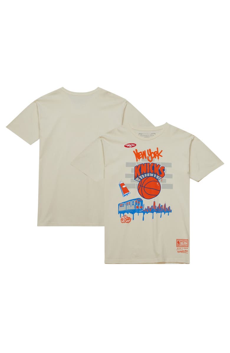 Mitchell & Ness Men's Mitchell & Ness x Tats Cru Cream New York Knicks Hardwood Classics City T-Shirt, Main, color, 