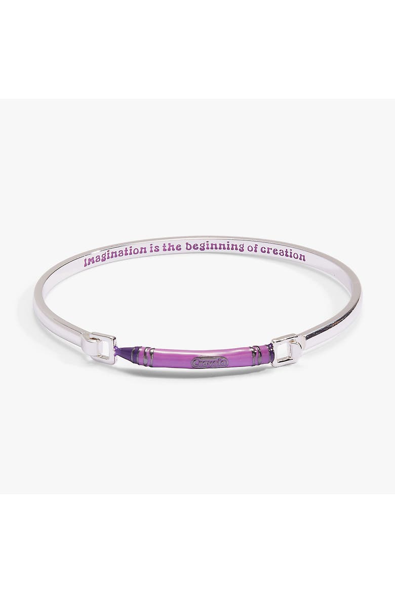Crayola Royal Purple Crayon Tension Bangle, Alternate, color, Silver