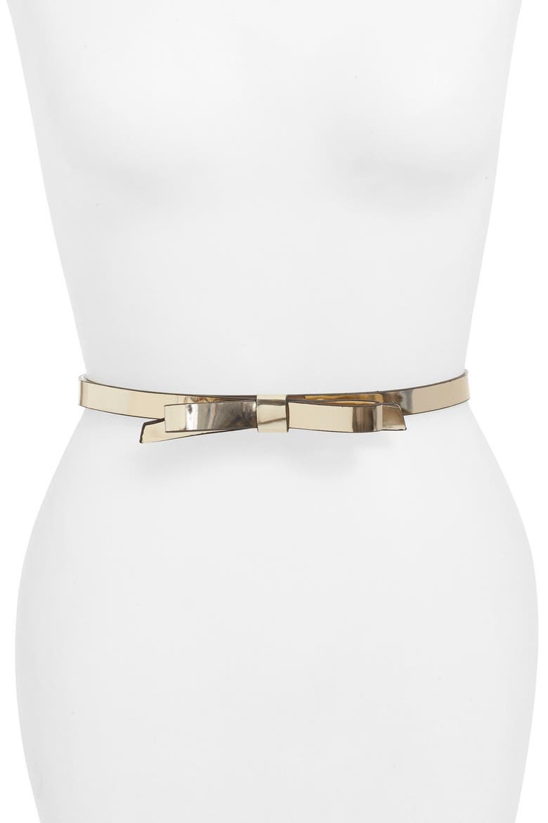 'specchio' bow belt, Main, color, GOLD
