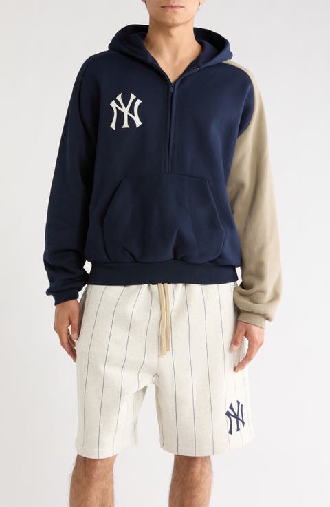 x MLB New York Yankees Cotton Blend Fleece Half Zip Hoodie