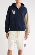 Fear of God Essentials x MLB New York Yankees Cotton Blend Fleece Half Zip Hoodie