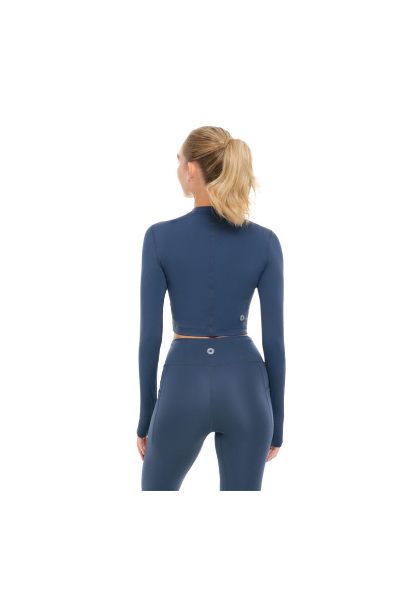 Women's Long Sleeve Crop Top for Everyday Sun and UV Protection, Alternate, color, Midnight Blue