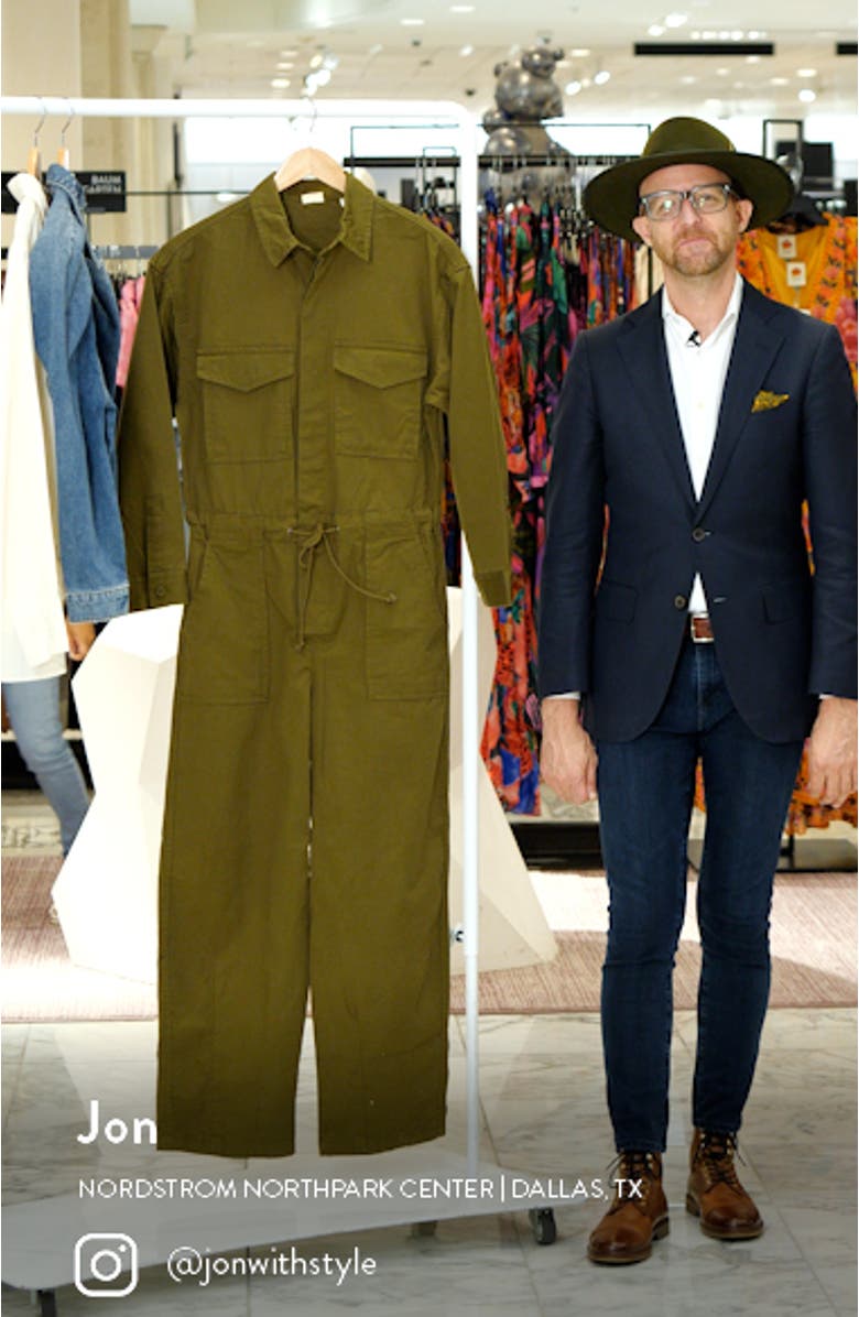 Baggy Surplus Nonstretch Denim Long Sleeve Jumpsuit, sales video thumbnail