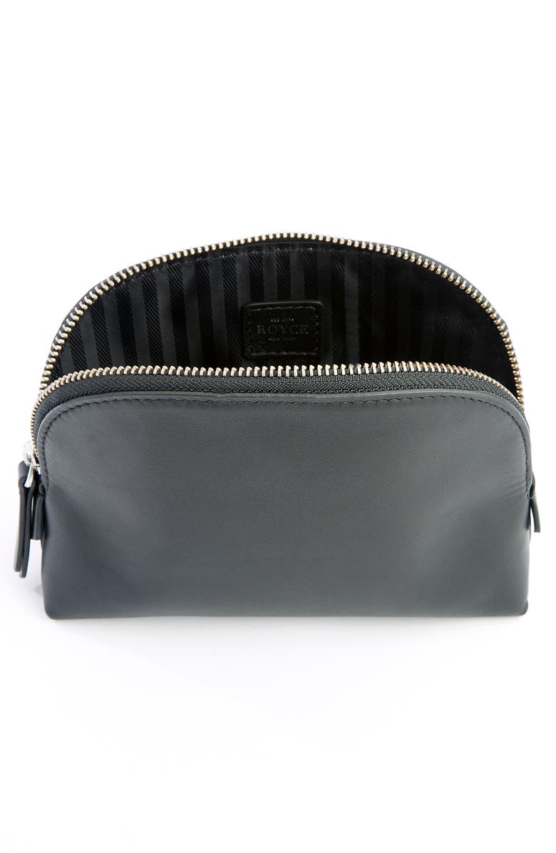 ROYCE New York Personalized Small Cosmetic Bag, Alternate, color, Black - Deboss