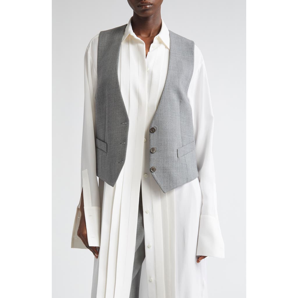 Michael Kors Collection Stretch Virgin Wool Vest In Gold