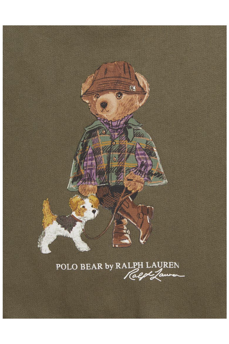Kids' Polo Bear Graphic Fleece Sweatshirt, Alternate, color, GREEN