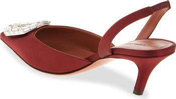Camelia Crystal Buckle Slingback Pump