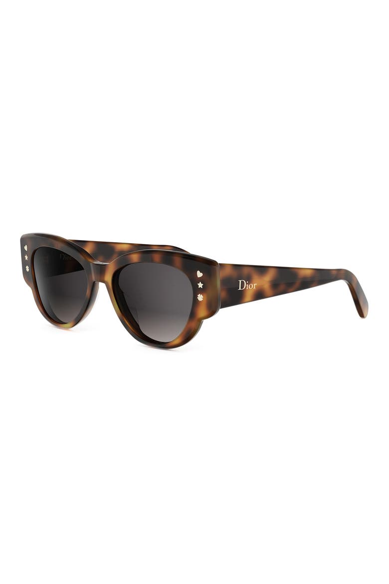 'DiorLuckyCharms B1I 53mm Butterfly Sunglasses, Alternate, color, BLONDE HAVANA / GRADIENT SMOKE