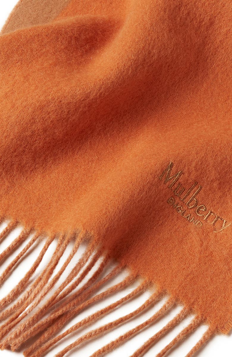 Mulberry Colorblock Fringe Wool & Cashmere Scarf, Alternate, color,