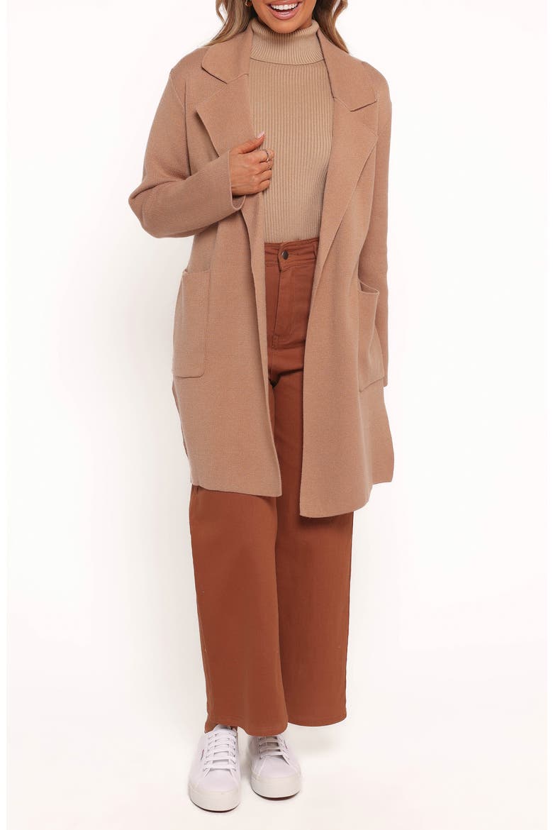 Corio Tie Waist Coatigan, Main, color, TAN
