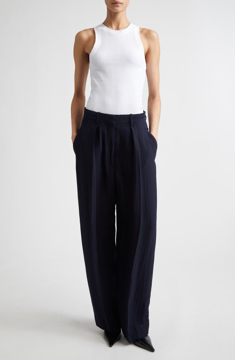 Victoria Beckham Rib Organic Cotton Tank, Alternate, color, White