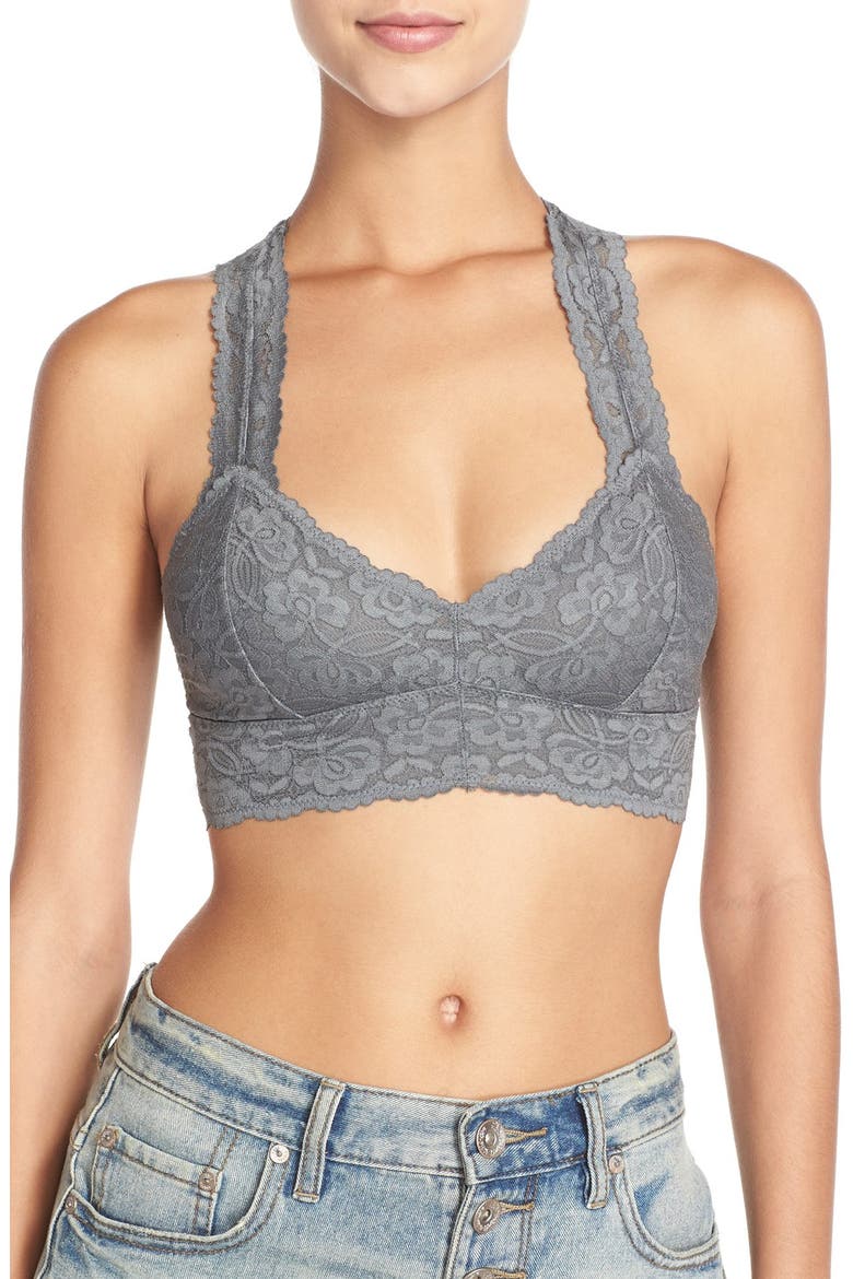 Racerback Galloon Lace Bralette, Alternate, color, GRAPHITE