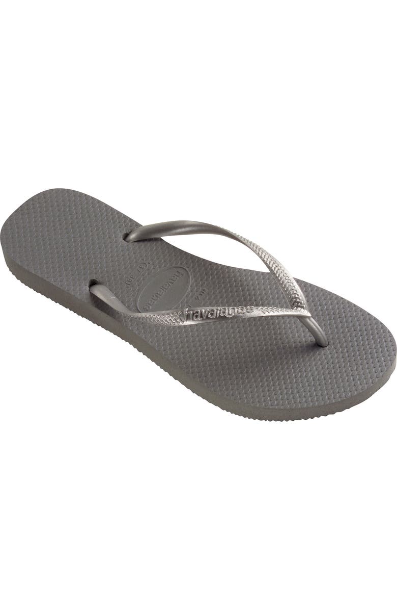 Havaianas Slim Flip Flop, Alternate, color, Steel Grey