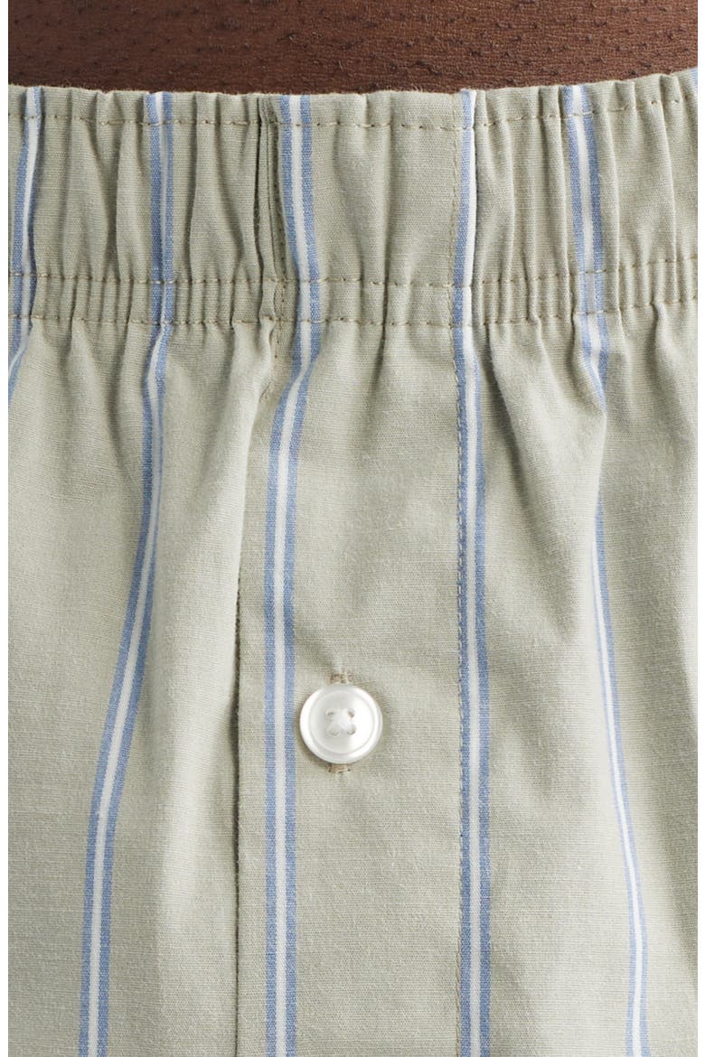 Modern Woven Stretch Cotton Boxers, Alternate, color, GREEN SEAGRASS HIP STRIPE