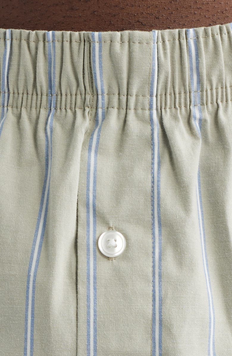 Nordstrom Modern Woven Cotton Boxers, Alternate, color, Green Seagrass Hip Stripe