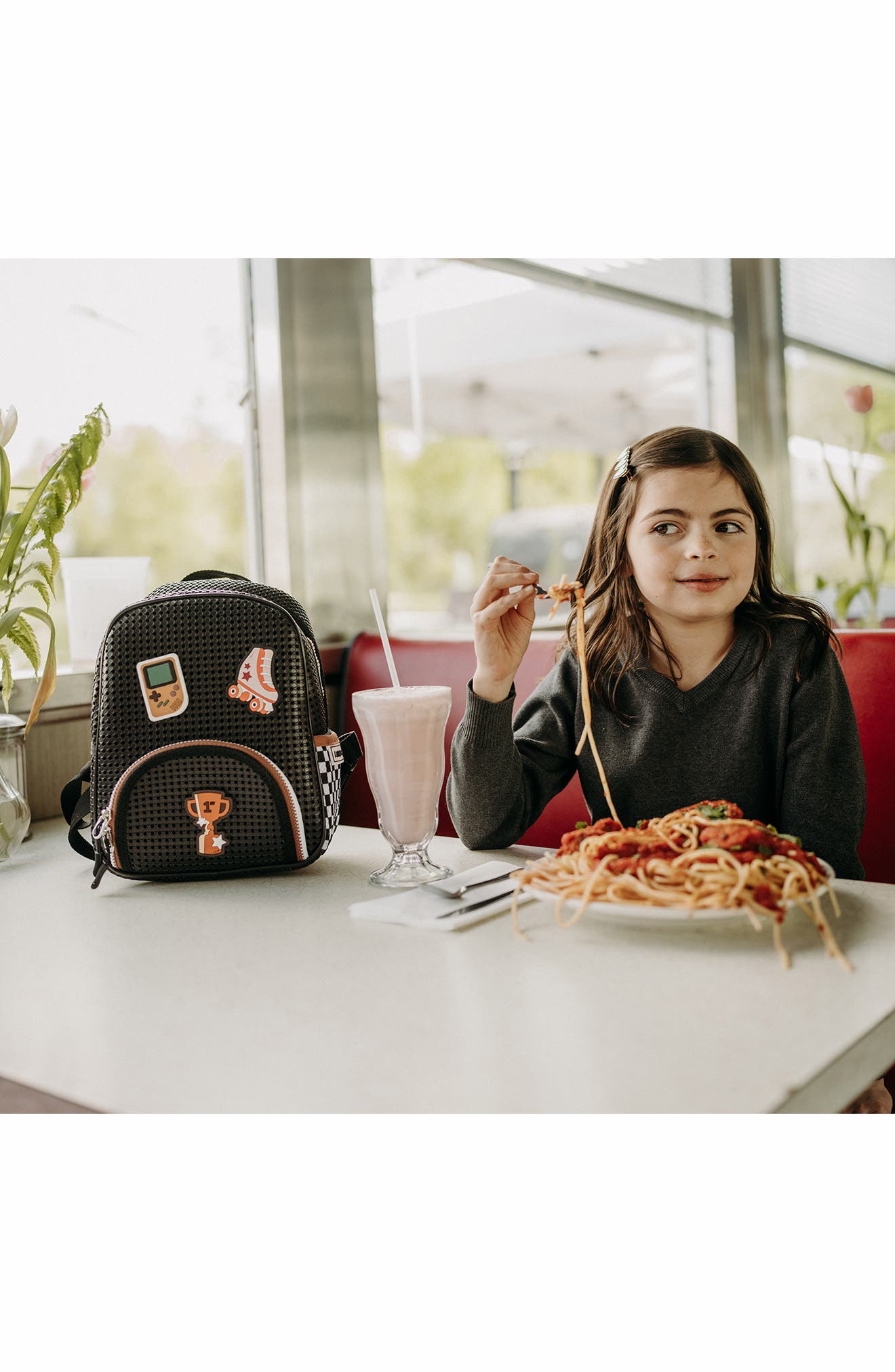 Light+Nine Kids' Checkered Little Miss Backpack, Alternate, color, 