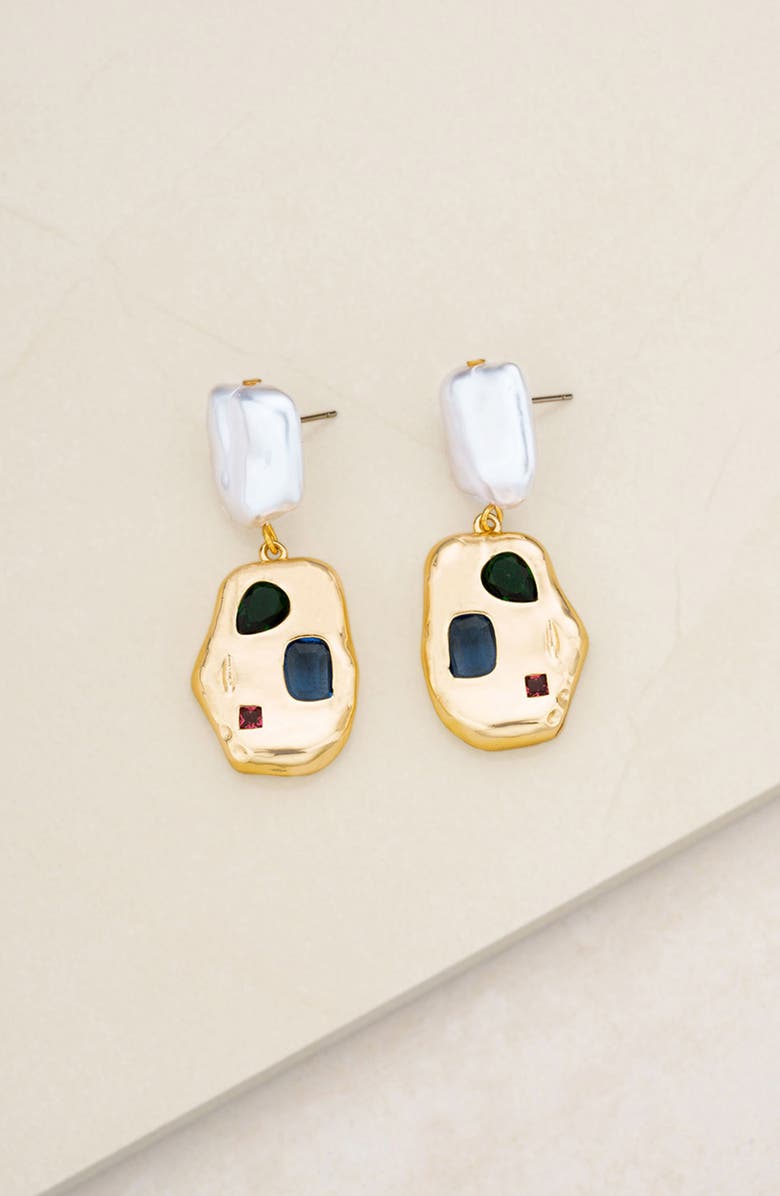 Ettika Rainbow Nugget Drop Earrings, Alternate, color,