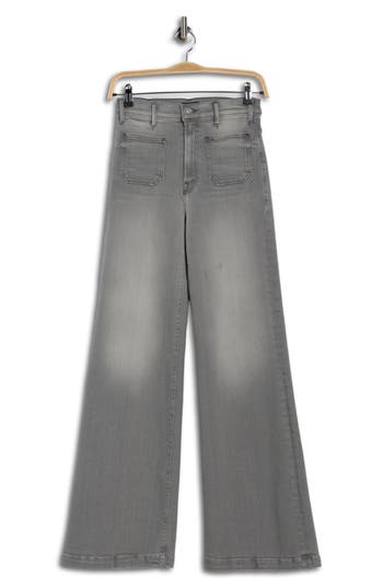 Mother The Hustler Roller Sneak Jeans In Gray