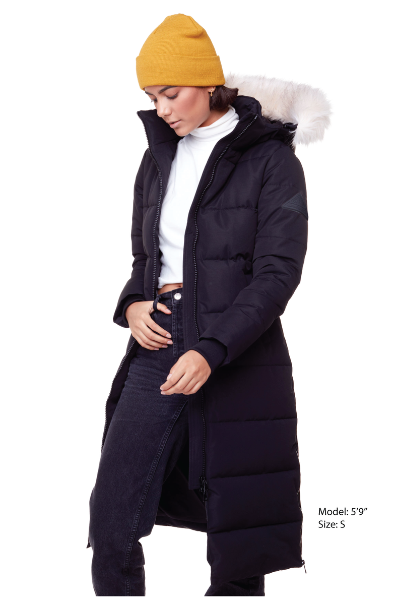 Alpine North KLUANE - Vegan Down Ultra Long Winter Parka, Alternate, color, Black