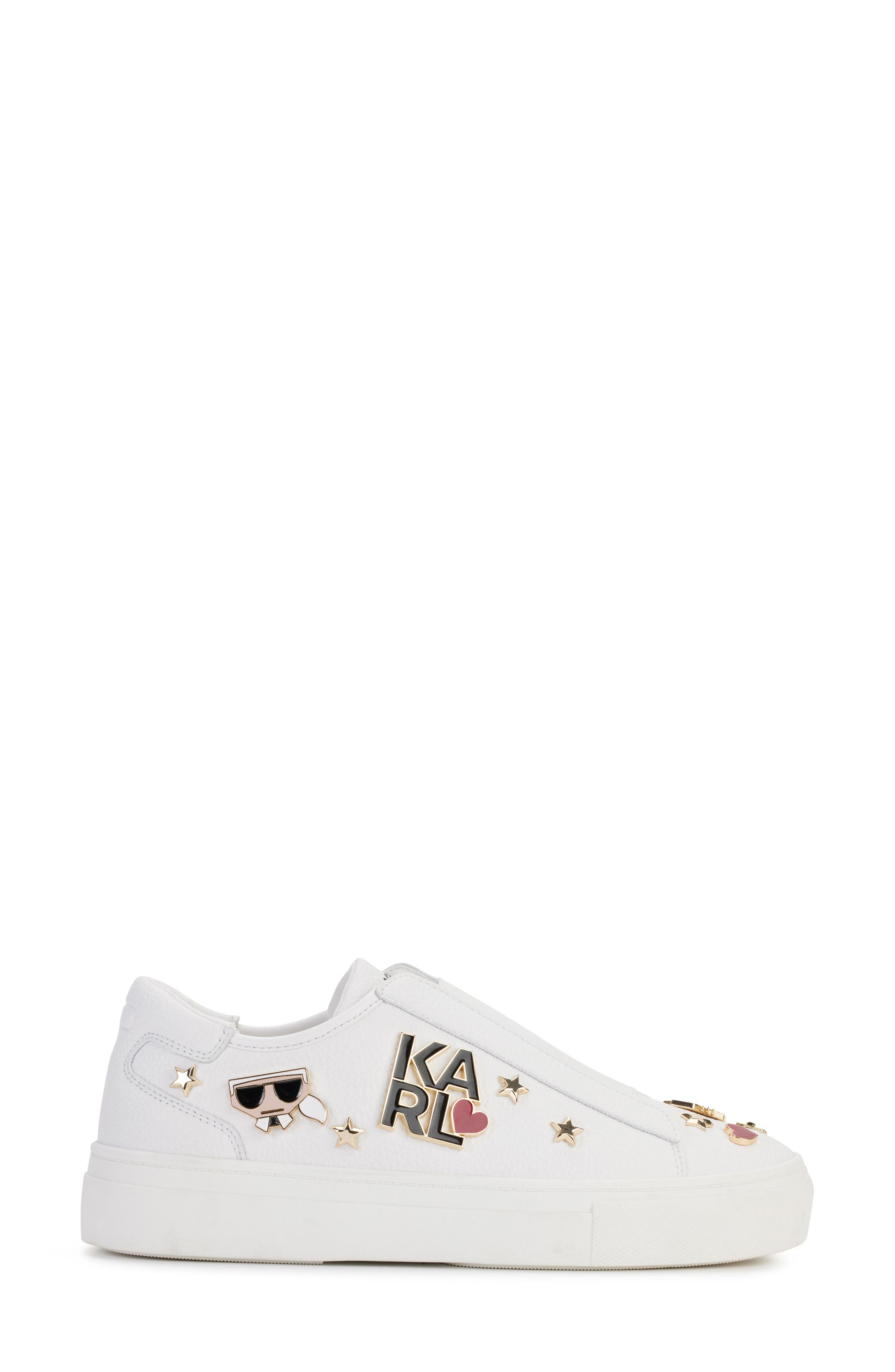 KARL LAGERFELD PARIS Caitie Slip-On Sneaker, Alternate, color, Bright White