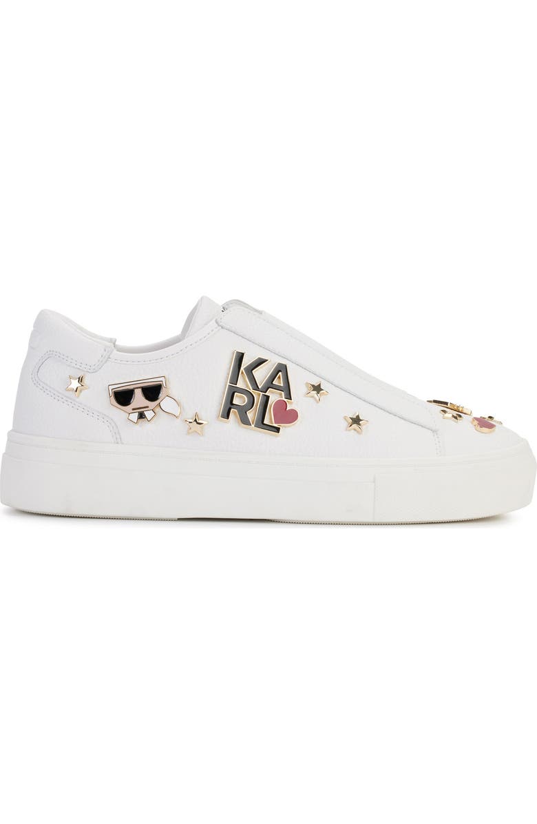 KARL LAGERFELD PARIS Caitie Slip-On Sneaker, Alternate, color, Bright White