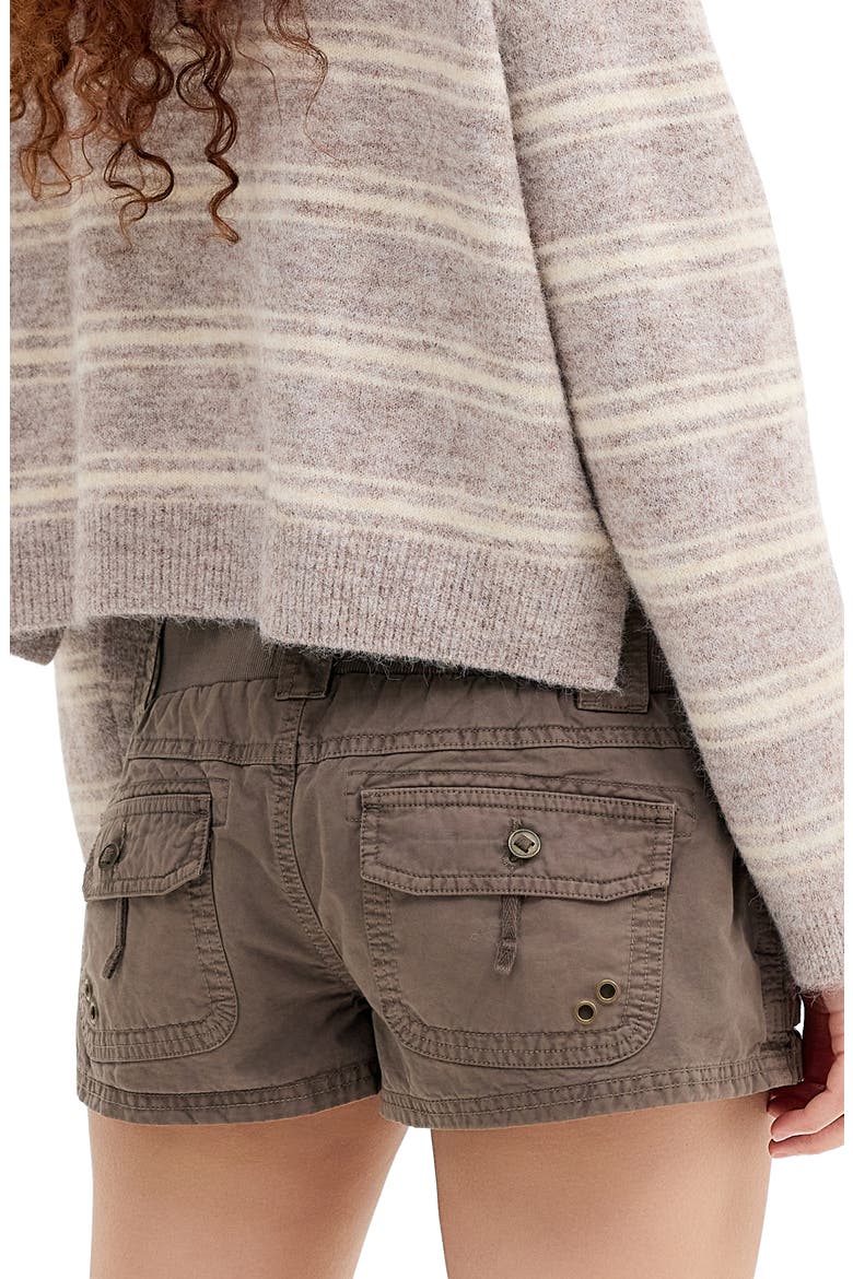 Ridley Low Rise Cotton Shorts, Alternate, color, BROWN