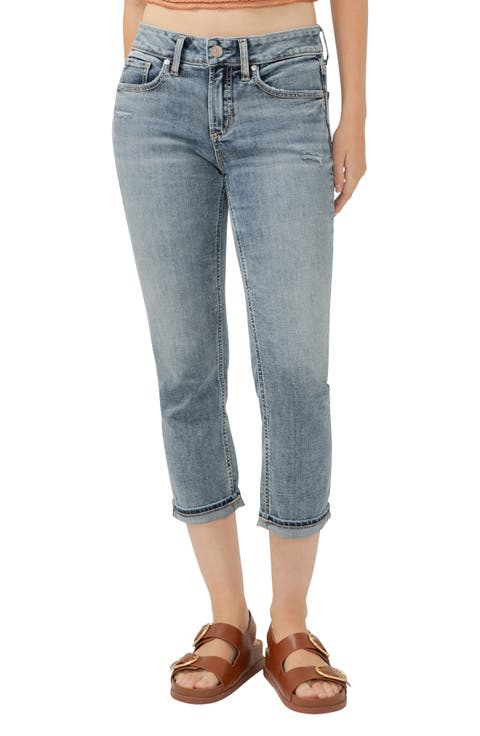 Suki Curvy Mid Rise Capri Jeans