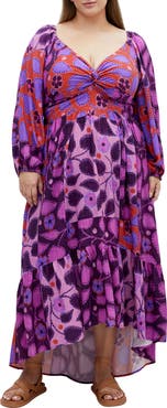 City Chic Gracie Print Long Sleeve Maxi Dress