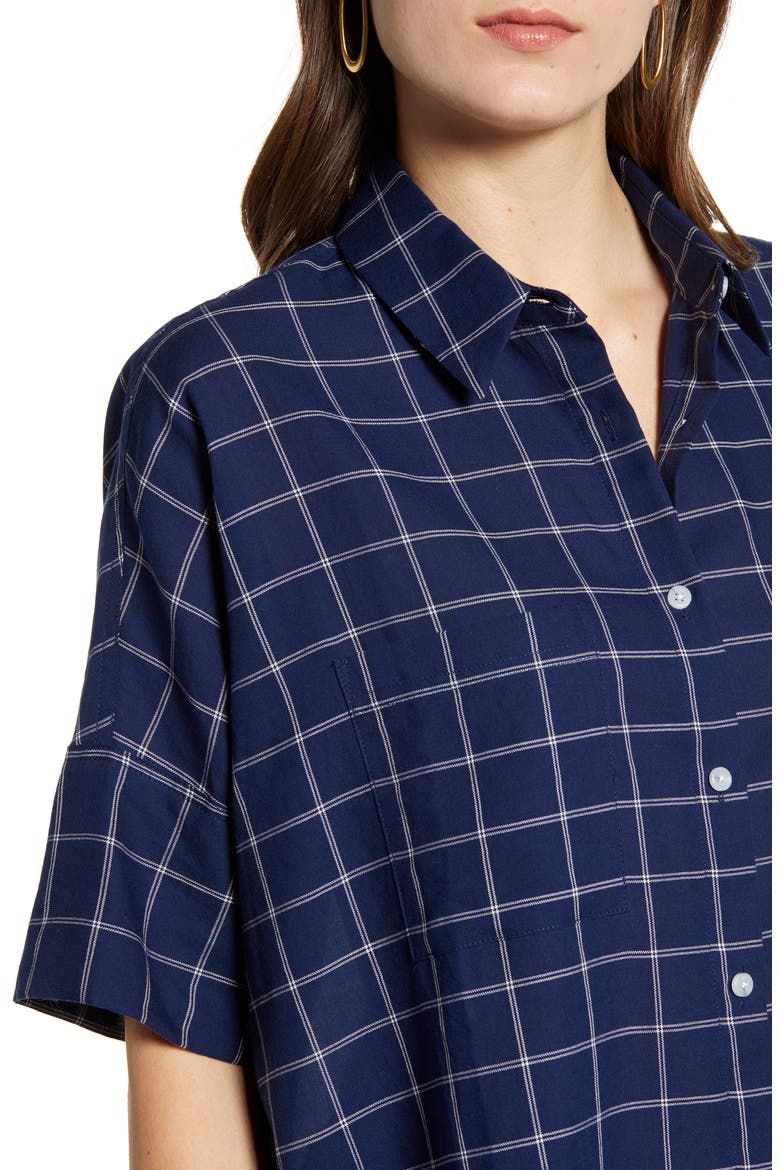 Courier Double Windowpane Shirt, Alternate, color, DOUBLE WINDOW DARK MIDNIGHT